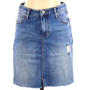 Banana Republic Frayed Denim Skirt